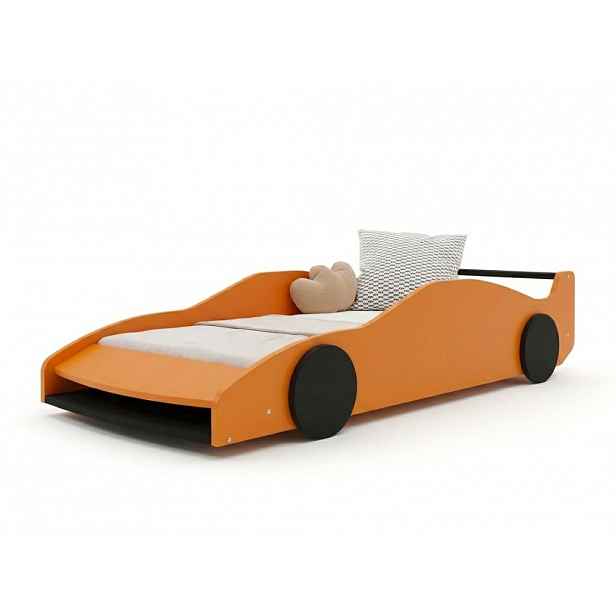Benlemi Dětská auto postel ve tvaru FERRARI F40 80x160 cm Zvolte barvu: Oranžová - černá