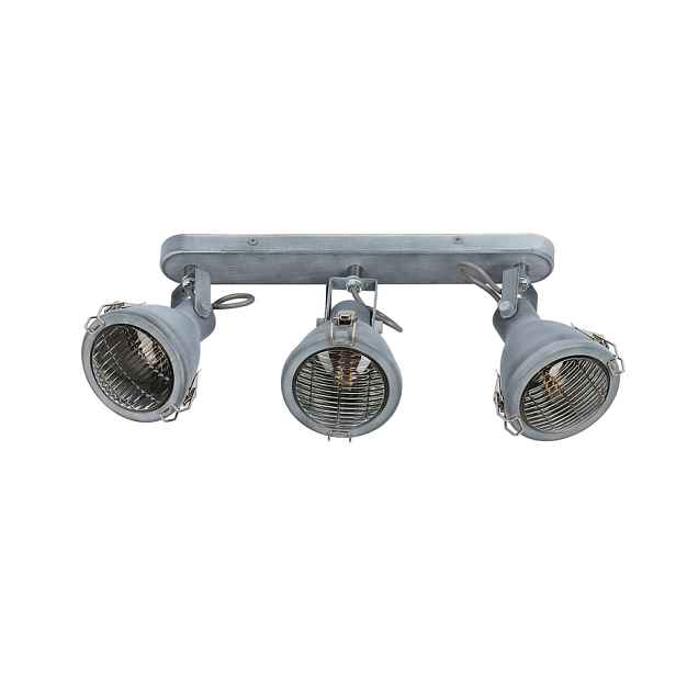 Nástěnné stropní svítidlo šedé trojité lištové reflektory retro Candellux