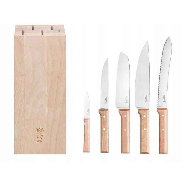 opinel prémiový blok s 5 noži Parallele 002402, přírodní buk