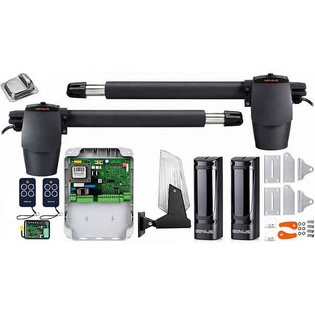 Pohon pro dvoukřídlou bránu Genius G-bat 400- 2xpilot, foto, lampa, stopky