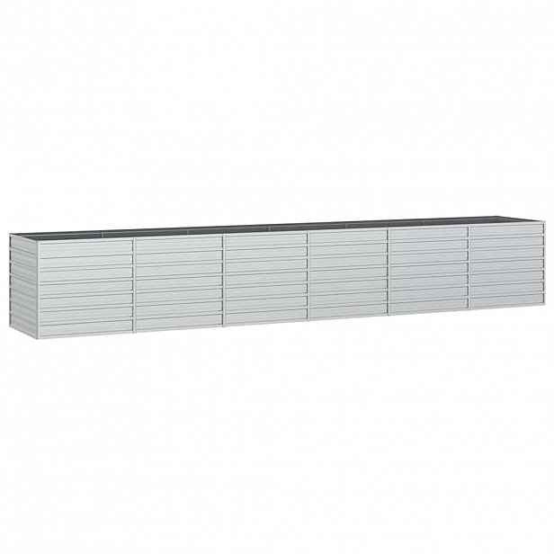 vidaXL Zahradní vyvýšený záhon 480x80x77 cm pozinkovaná ocel stříbrný