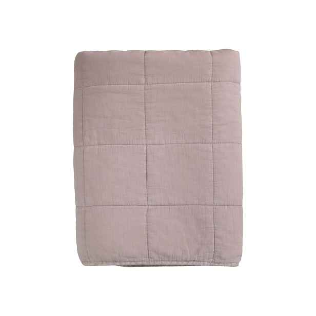 Růžový bavlněný přehoz s opraným vzhledem Vintage Quilt - 260*240cm Chic Antique