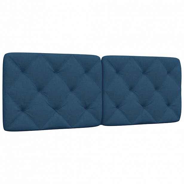 vidaXL Polštář na čelo postele modrý 120 cm textil
