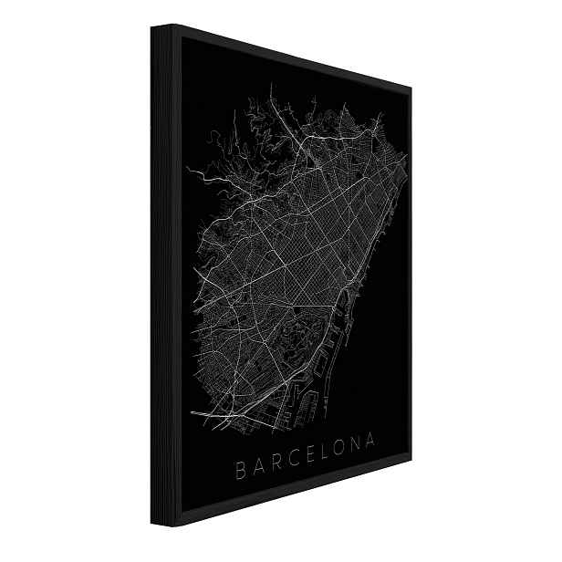 3D Obraz V Rámečku Město Barcelona Ulice Černobílá Abstrakce 100x70