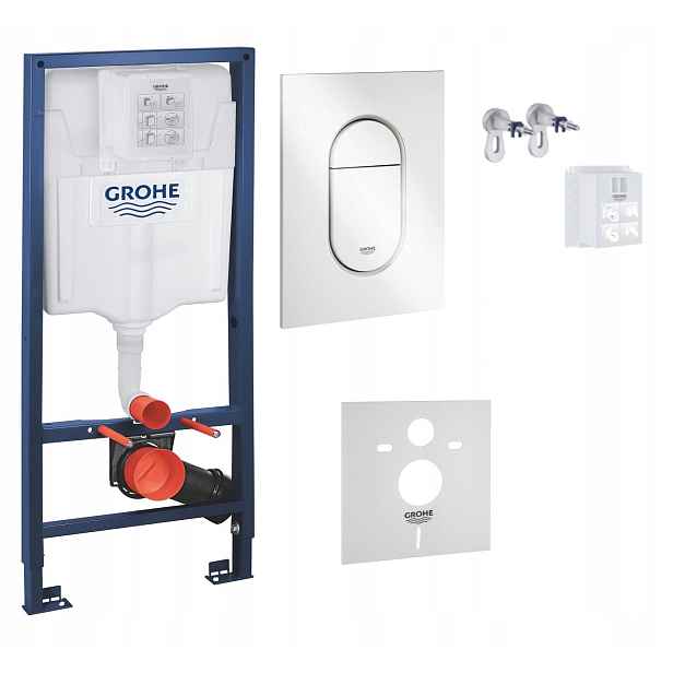 Kompletní podomítkový Wc set – stojan Grohe tlačítko bílé barvy