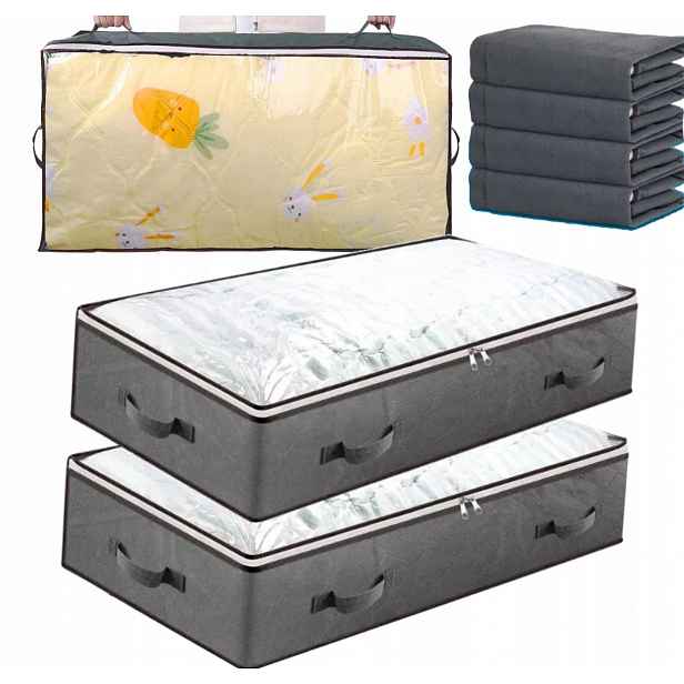 4X Taška Pod Postel Pro Ukládání Oblečení, Boxy, Organizér, Nádoby 90 L