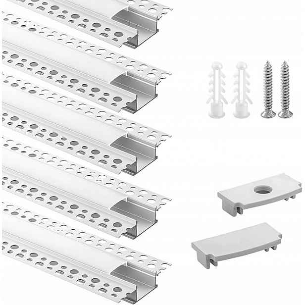 Led profil zapuštěný bezrámový 1 m s krytem 5 ks kompatibilní s Philips Hue