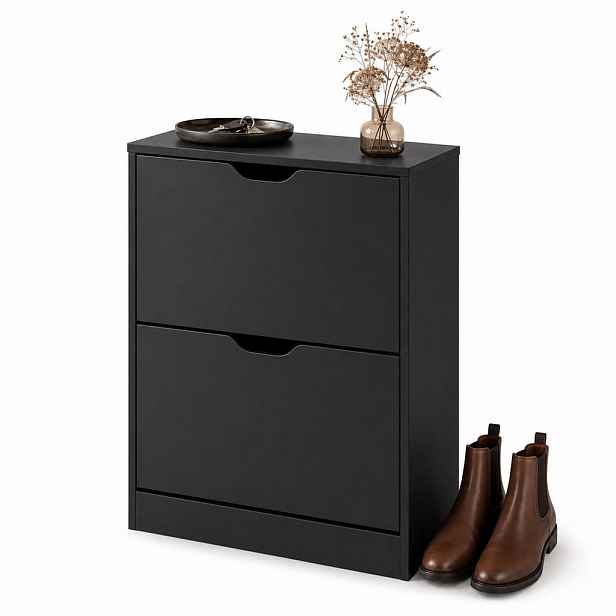 Relaxdays BOTNÍK Černá 2 výklopy melamin 81 cm