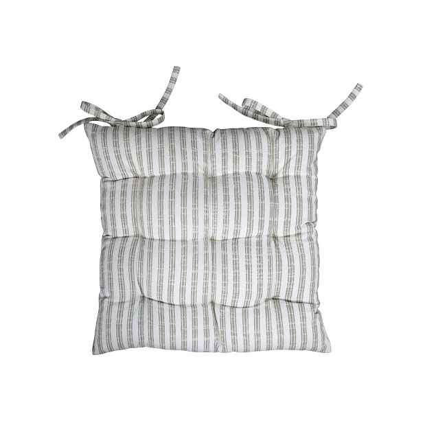 Taupe pruhovaný podsedák s výplní Nimes Seat - 40*40 cm Chic Antique