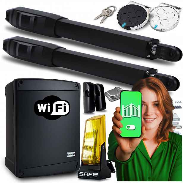 Set Pohon Pro Dvoukřídlovou Bránu Wifi Supla ovladače pohony 8 m 400 Kg