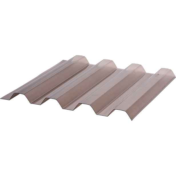 Deska polykarbonátová trapézová TOPLIGHT T 76/18 hladká 2UV bronz 0,8×1 060×5 000 mm