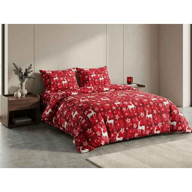 Mikroplyšové povlečení VELVET CHRISTMAS červené Rozměr povlečení: 2 ks 70 x 90 cm | 200 x 220 cm