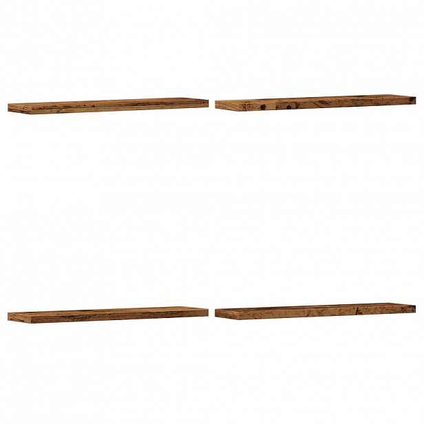 vidaXL Nástěnné police 4 ks old wood 40 x 10 x 1,5 cm kompozitní dřevo