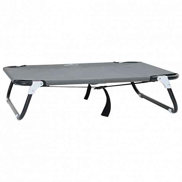 vidaXL Psí postel 80 x 55 x 18 cm Ocel Světle šedá