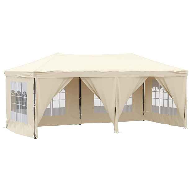 vidaXL Skládací party stan s bočními stěnami krémový 3 x 6 m