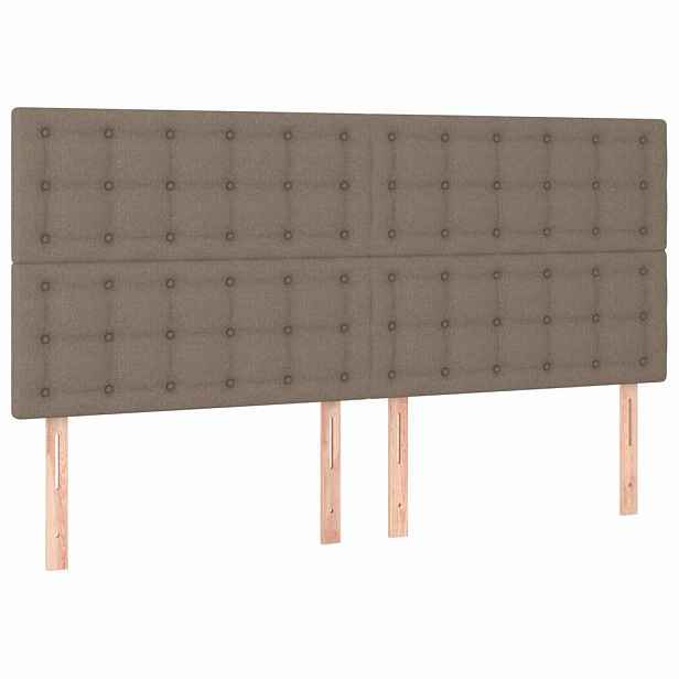 vidaXL Čelo postele béžové 200x5x118/128 cm látkové