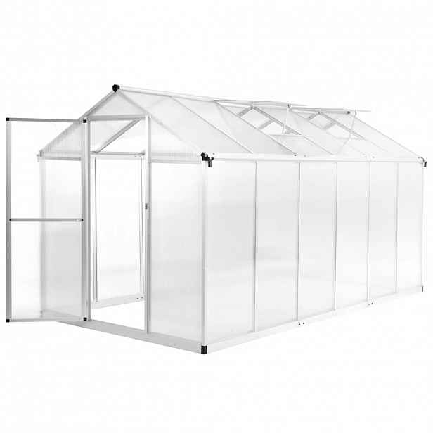 vidaXL Skleník hliníkový 362 x 190 x 195 cm 13,41 m³