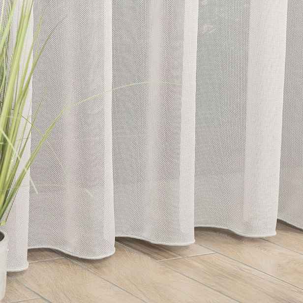 Záclona s olověnkou 41906 M Světle Šedá 250 x 270 cm Šitá S Páskou