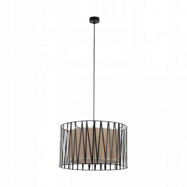 Závěsné svítidlo Harmony Černá Béžová Abažur 3xE27 50cm Stropní Moderní