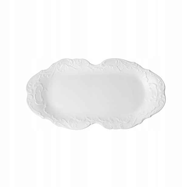 Ćmielów Podnos 36 cm Rococo Maria bílý 0001