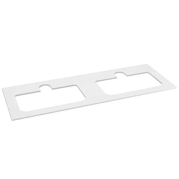 Sapho BRAHEA deska rockstone se 2 otvory 141x51,5cm (70+70cm), bílá mat