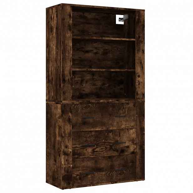 vidaXL Skříň highboard kouřový dub kompozitní dřevo