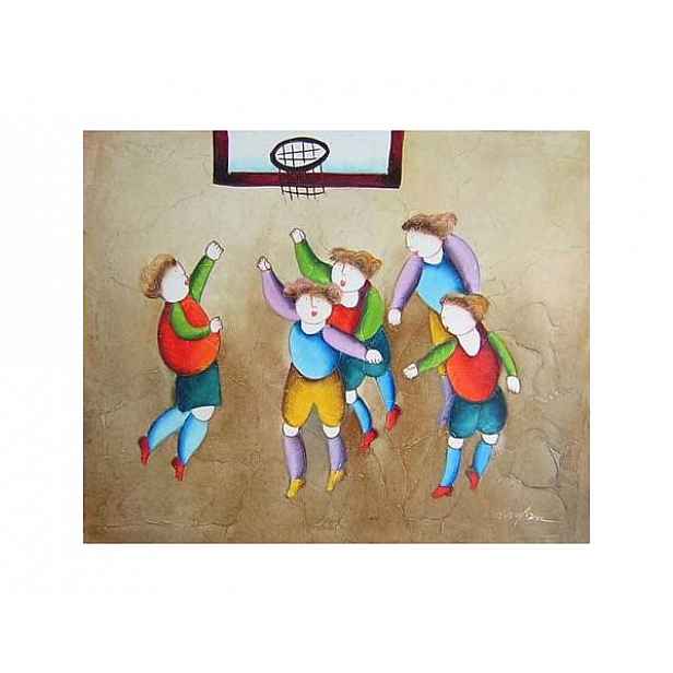 Obraz - Děti hrající košíkovou