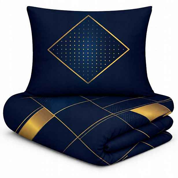 Povlečení 160x200, granátově zlatá geometrie Prestige 1