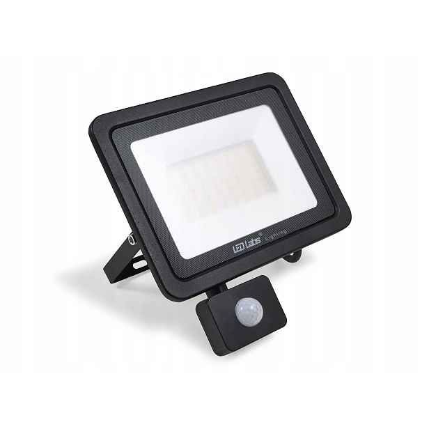 Led Halogenový Zářič 50W Černý Neutrální Senzor 4000K