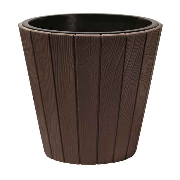 Prosperplast Květináč z prken Woode hnědý, varianta 34,8 cm