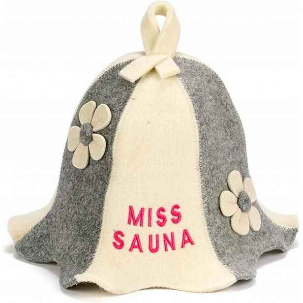 Sauna Guru Čepice do sauny Miss Sauna bílá 100% organická vlna