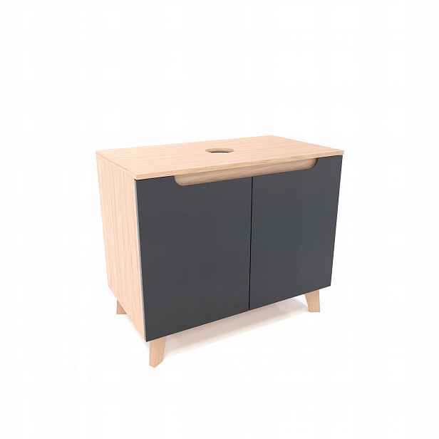 Skříňka pod umyvadlo dvoudveřová šedá 80x45x70 dub sluneční, závěsná/stojící