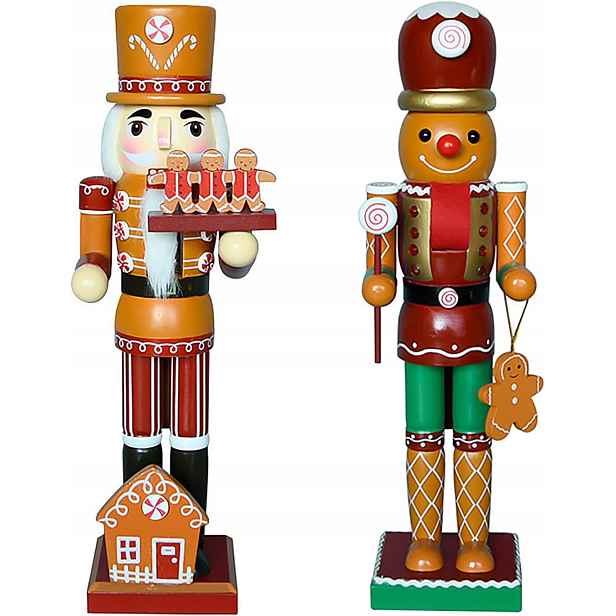 Vánoční Figurky Luskáček Perníček 2 Ks 35 CM