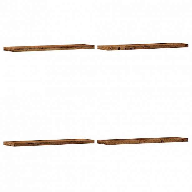 vidaXL Nástěnné police 4 ks old wood 40 x 20 x 1,5 cm kompozitní dřevo