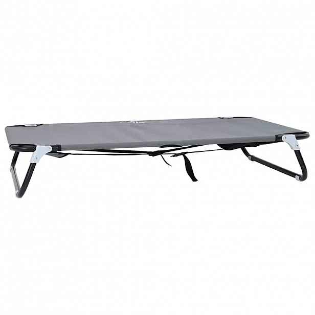 vidaXL Psí postel 105 x 65 x 18 cm Ocel Světle šedá