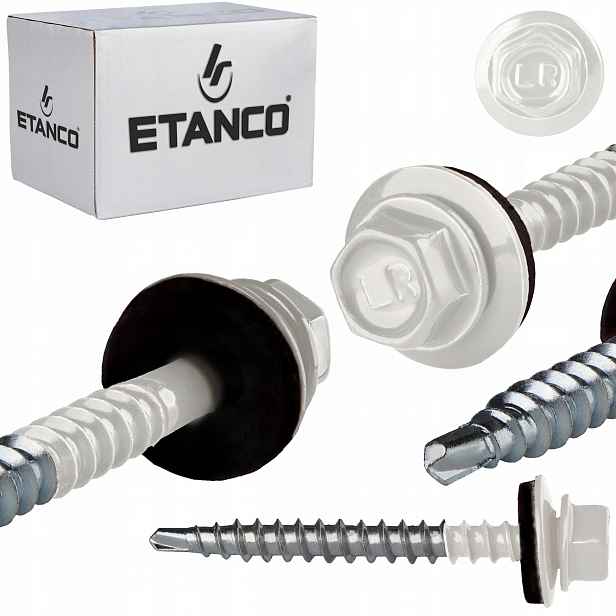 Farmářské vruty 4,8x50 mm Ral 9010 100 ks plechových vrutů Etanco GTF2 Z14