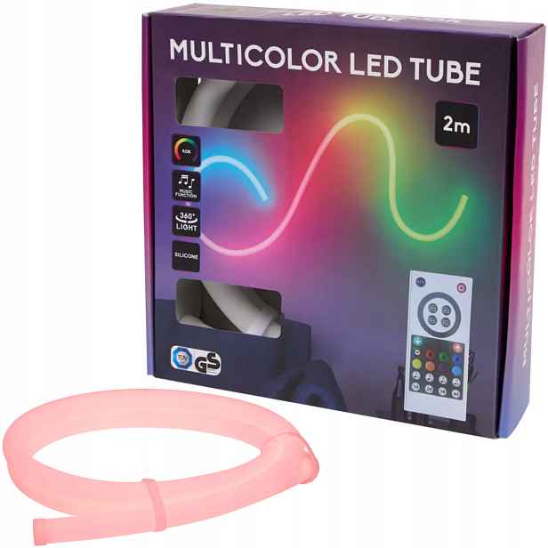 Vícebarevná Led hadice 2 m s dálkovým ovládáním, Rgb světelné efekty, flexibilní