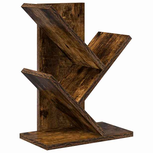 vidaXL Knihovna ve tvaru stromu 3-úrovňová 30 x 18 x 40 cm Kouřový dub