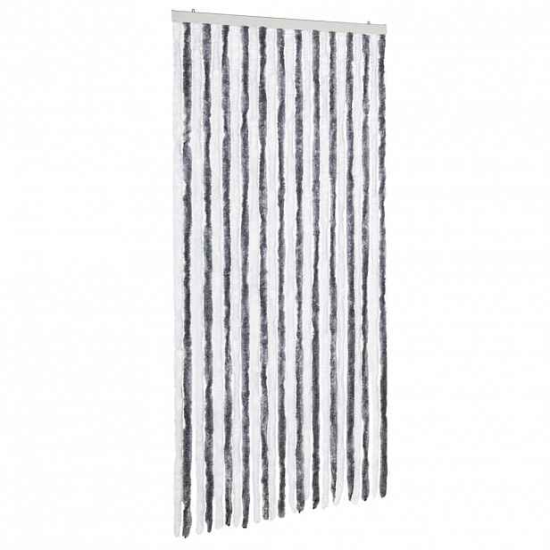 vidaXL Závěs proti hmyzu šedý a bílý 100 x 220 cm Chenille