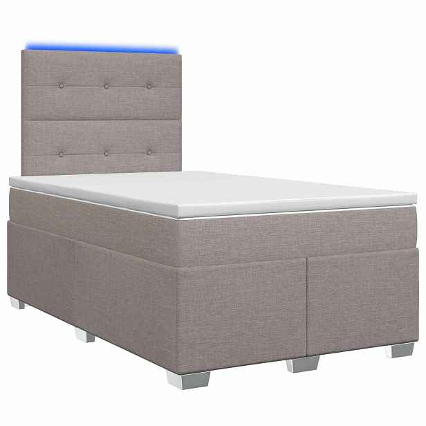 vidaXL Postel boxspring s matrací s čelo Taupe 120 x 200 cm Textil