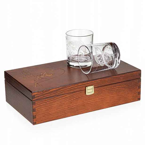 Sklenice na whisky Rybářské (nova) 350 ml 6 ks v krabičce s s gravírováním