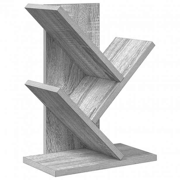 vidaXL Knihovna ve tvaru stromu 3-úrovňová 30 x 18 x 40 cm Šedý Sonoma