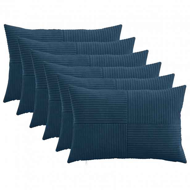 vidaXL Povlak na polštář 6 pcs ALMELO Námořnická modrá 50 x 75 cm