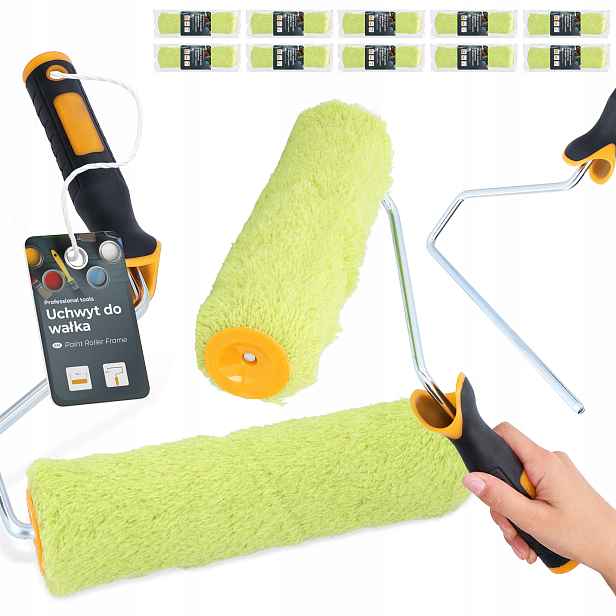 10x Malířský Váleček 25 cm Zásoba Vložka Malování Stěn nábytku Rukojeť