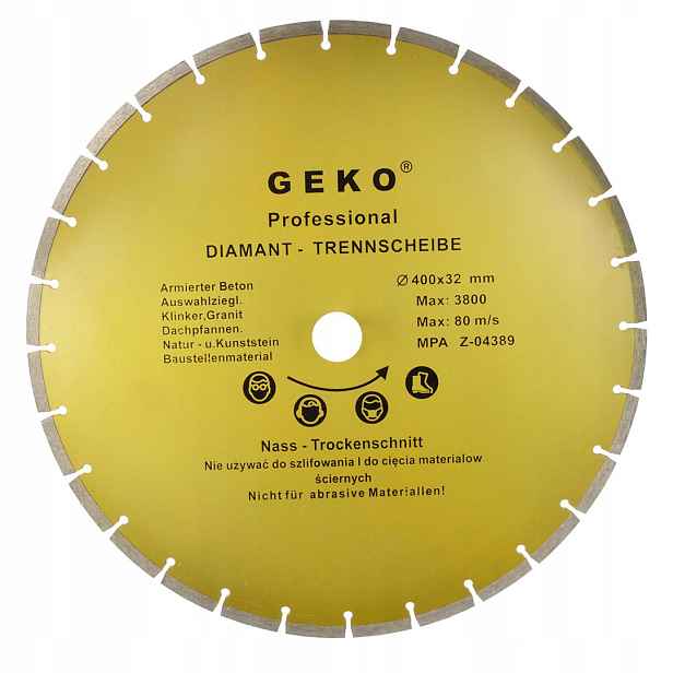 Diamantový kotouč segmentový Geko G00256 Profi 400x32 mm beton