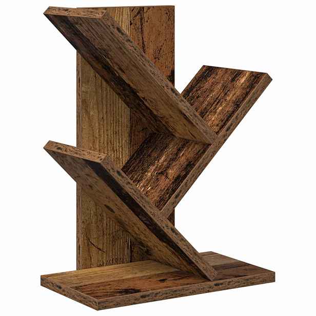 vidaXL Knihovna ve tvaru stromu 3-úrovňová 30 x 18 x 40 cm Staré dřevo