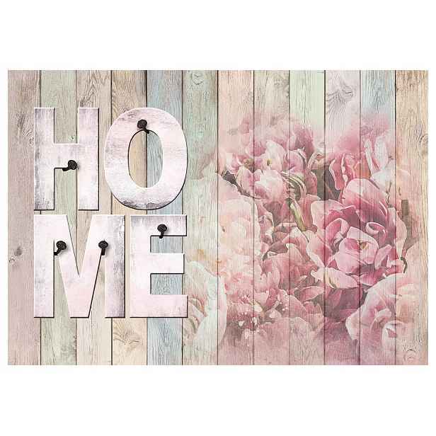 Vliesová fototapeta Pivoňky pastelové dřevo vintage Home 208x146 lepidlo