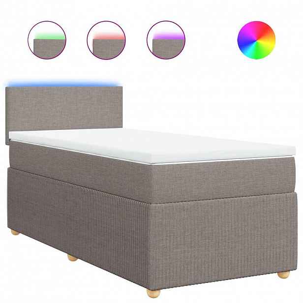 vidaXL Box spring postel s matrací taupe 100 x 200 cm textil