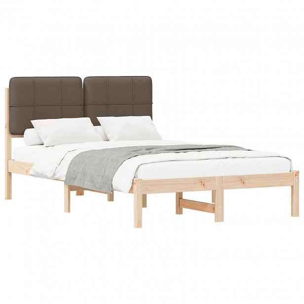 vidaXL Rám postele s čalouněným čelem s čelo Taupe 120 x 190 cm