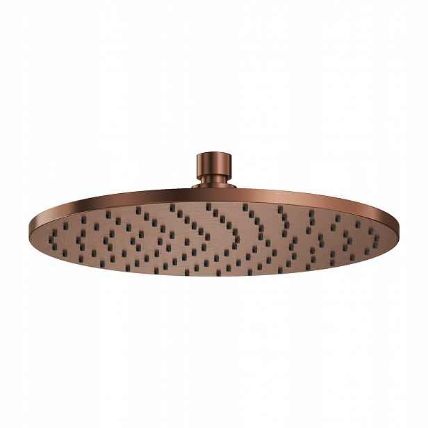 Dešťová Sprcha Slim Mosazná Kulatá 25 CM, Kartáčovaná Měď